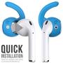 EarBuddyz 2.0 Ear Hooks and Covers Accessories Compatible with Apple AirPods 1 & 2 or EarPods Headphones/Earphones/Earbuds (3 Pairs) (Sky Blue)