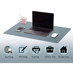 Multifunctional Office Desk Pad, 31.5'' x 15.7'' Waterproof PU Leather Mouse Pad/Mat, Laptop/Computer Desk Mat, Antiskid Desk Writing Mat for Office/Home (Blue)