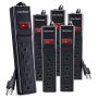 CyberPower CSB404MP6 Essential Surge Protector, 450J/125V, 4 Outlets, 4ft Power Cord, Black, 6 Pack