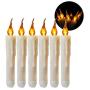 LED Taper Candles Battery Operated Flameless Candle Dipped Flickering Electric Pillar Candles for Christmas,Thanksgiving, Wedding, Home Decor, Amber Yellow Bulb, Pack of 6