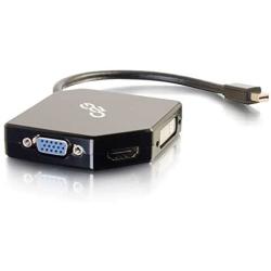 C2G Mini Display Port Adapter, 4K, Display Port to HDMI, VGA, or DVI, Black, Cables to Go 54341