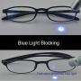 Mcoorn Computer Blue Light Blocking Reading Glasses(Flexible and Lightweight) Plastic Portable Readers, Single Black, +1.75 diopters