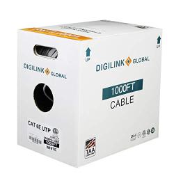 CAT6E Riser (CMR), 1000ft, UTP 24AWG, Solid Bare Copper, 600MHz, ETL Verified, Bulk Ethernet Cable in White by Digilink Global
