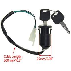 WOOSTAR 2 Wire Ignition Key Switch On Off 2 Position for 50cc 70cc 90cc 110cc 125cc 150cc 200cc 250cc Electrical Scooter Go Cart ATV 4 Wheeler Quad