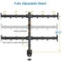 Quad Computer Monitor Mount - Heavy Duty LCD Computer 4 Monitor Stand with Full Articulation, Fits Four Screens up to 27 Inches - Each Arm Holds up to 17.6lbs, VESA 75x75-100x100mm by HUANUO