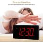 Rocam Home LED Digital Alarm Clock - 6.5'' Large Red Display, Loud Alarm, 7 Colored Night Light, Snooze, Dimmer, Dual USB Charger Ports, Battery Backup, 12/24 Hours for Bedrooms, Kids, Heavy Sleepers
