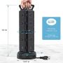 JACKYLED Power Strip Tower Surge Protector 18 AC Outlets and 4 USB Ports Electric Charging Station with 6.5ft Heavy Duty Extension Cord for Home Office Dorm Computer Black