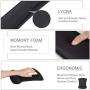 iLeadon Keyboard Wrist Rest Pad and Mouse Wrist Rest Support Mouse Pad Set, Non Slip Rubber Base Wrist Support with Ergonomic Raised Memory Foam for Easy Typing & Pain Relief, Black