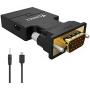 VGA to HDMI Adapter Converter with Audio,(PC VGA Source Output to TV/Monitor with HDMI Connector),FOINNEX Active Male VGA in Female HDMI 1080p Video Dongle adaptador for Computer,Laptop,Projector