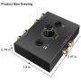 R/L Stereo Audio Bi-Directional Switcher 2 Input 1 Output, R/L Stereo Audio Switch Splitter 2 x 1/1 x 2, with Mute Button. No External Power Required