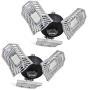Garage Lights Deformable 2 Pack - Three Leaf Garage Light 60W 6000LM 6000K for Garage (No Motion Activated), Silver, Retinabc