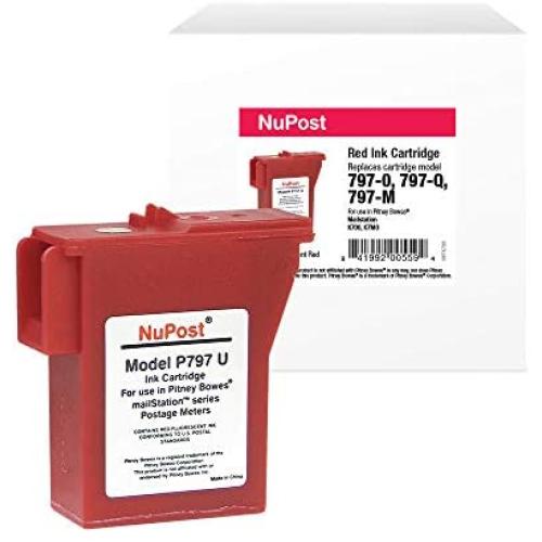 NuPost Brand Replacement Postage Meter Cartridge for Pitney Bowes 797-0, 797-Q, 797-M | Red