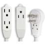 Maximm Cable 4 Ft 360° Rotating Flat Plug Extension Cord/Wire, 16 AWG Multi 3 Outlet Extension Wire, 3 Prong Grounded Wire - White - UL Listed