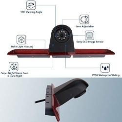 Replacement 3rd Brake Light Backup Camera + 7.0 Inch Self Standing TFT Monitor Compatible for Transporter MB Mercedes Sprinter W906 2007-2018 Crafter Truck Vans 2007-2016