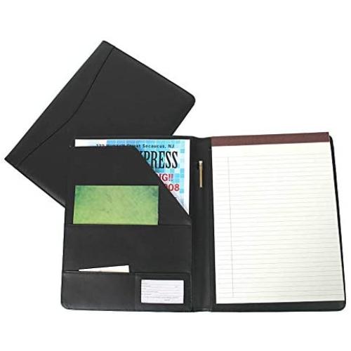 Royce Leather Portfolio Padfolio, with Inserted Note Pad and Folder