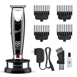 Rewell Mens Cordless Hair Clipper, Professional Hair Trimmer for Grooming, Electric Barber Rechargeable T-Blade Home Hair Cutting Kit