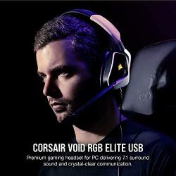 Corsair Void RGB Elite USB Premium Gaming Headset with 7.1 Surround Sound, White (CA-9011204-NA)