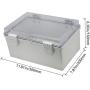Zulkit Junction Box ABS Dustproof Waterproof IP65 Electrical Boxes Hinged Shell Outdoor Universal Project Enclosure Grey Clear Cover With Lock and Mounting Plate 11.8x7.9x6.3 inch(300x200x160mm)