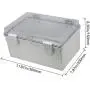 Zulkit Junction Box ABS Dustproof Waterproof IP65 Electrical Boxes Hinged Shell Outdoor Universal Project Enclosure Grey Clear Cover With Lock and Mounting Plate 11.8x7.9x6.3 inch(300x200x160mm)