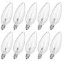 10 Pack 60W 120V E12 Base B10 CTC Incandescent Clear Light Bulbs,Transparent Candle Light Bulbs for Chandeliers, Ceiling Fan Lights, Pendants, Fireplace