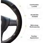 BOKIN Steering Wheel Cover Microfiber Leather and Viscose, Breathable, Anti-Slip, Odorless, Warm in Winter and Cool in Summer, Universal 15 Inches(Black)