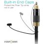 FosPower (3 Feet) 24K Gold Plated Toslink Digital Optical Audio Cable (S/PDIF) - [Zero RFI & EMI Interference] Metal Connectors & Ultra Durable Nylon Braided Jacket