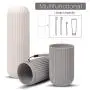 Travel Toothbrush Case and Carrier, 2 PCS Portable Business Trips Wash Cup Holder Organizer for Trips and Daily Use (Grey+White)