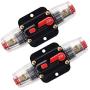 RKURCK 12V DC 20 Amps Car Audio Inline Circuit Breaker Fuse for System Protection 20A (2 Pack)