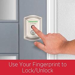 Kwikset Halo Touch Traditional Arched Wi-Fi Fingerprint Smart Lock No Hub Required featuring SmartKey Security in Satin Nickel (99590-001)