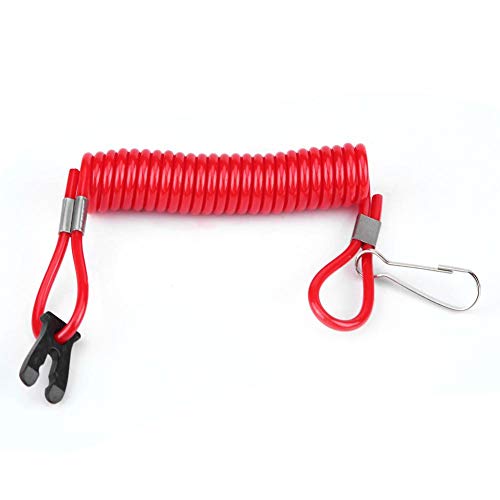 Acouto Outboard Engine Ignition Emergency Kill Stop Switch Safety Tether Lanyard Engine Safety Kill Stop Switch Lanyard Tether Cord Lanyard Rope Clip Fit for Suzuki