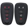 Qty(2) Alegender Black Grey 5Buttons Smart Key Cover Case Fob Bag Keyless Jacket Protector Fit for 2017 2018 2019 Chevy Malibu Camaro Trax Traverse Sonic Cruze Volt Equinox Spark Bolt EV