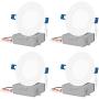 JULLISON LED Recessed Low Profile Slim Panel Light with Junction Box, Air Tight, 4 inch, 9W, 550 Lumens, 5000K Daylight White, CRI80+, Dimmable, cETLus - Listed, Energy Star Certified - 4 Packs