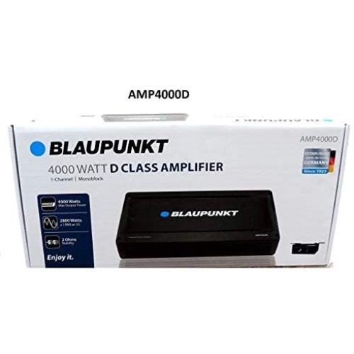 Blaupunkt AMP4000D 4000W Max 1-CH Monoblock Class D Stereo Car Audio Amplifier