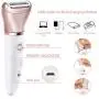 Electric Razor for Women, Tencoz Hair Removal for Women 2 in 1 Wet & Dry Painless Rechargeable for Legs Underarms and Bikini Pop-Up Trimmer 2 Changeable Trimmer Heads (Rose Gold)