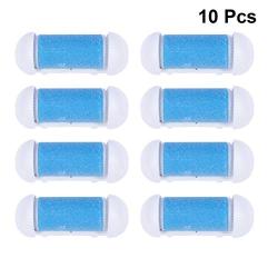 Beaupretty 10pcs Replacement Roller Refill Heads Coarse Replacement Roller Refill Heads for Electronic Foot File (Sky-blue)