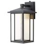Home Decorators Collection Black Medium Outdoor Seeded Glass Dusk to Dawn LED Wall Lantern