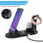 Kertxin Wireless Charger Stand,4 in 1 Wireless Charging Station Dock for Apple Watch iWatch SE/6/5/4/3/2/1, Airpods,iPhone Series 12/12Pro/11/11 Pro Max/X/Xs/XR/8 Plus/8,Samsung Galaxy S10 S9