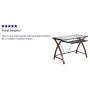 Flash Furniture Glass Computer Desk with Pull-Out Keyboard Tray and Crisscross Frame