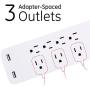 GE, White, Strip Surge Protector Charger, 7 Outlets, 2 USB Ports, Fast Charge, Flat Plug, Long Power Cord, 6 Feet, Wall Mount, Warranty, 36363, 6 Ft GE, White, Strip Surge Protector Charger, 7 Outlets, 2 USB Ports, Fast Charge, Flat Plug, Long Power Cord, 6 Feet, Wall Mount, Warranty, 36363, 6 Ft