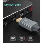 DisplayPort Cable 6.6FT/2M, DP 1.4 Cable (8K@60HZ 4K@144HZ 2K@165HZ) High Speed Braided DP to DP Cable Cord 32.4Gbps HDP, HDCP 2.2, Compatible with Gaming Monitor Cable, Laptop PC TV,