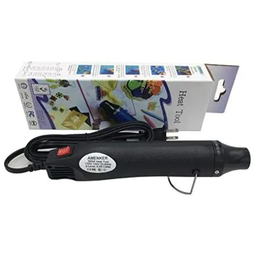Heat Gun resin bubble remover 6.6ft Cable Dual-Temperature 300W Hot Air Gun for Drying Paint, Clay, embossing heat gun