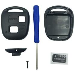 Replacement Key Fob Shell Case Fit for Toyota Corolla Camry Prado Land Cruiser/FJ Cruiser Keyless Entry Remote Case Car Key Housing NO Chip(2 Button)