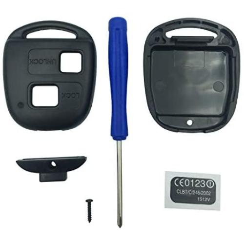 Replacement Key Fob Shell Case Fit for Toyota Corolla Camry Prado Land Cruiser/FJ Cruiser Keyless Entry Remote Case Car Key Housing NO Chip(2 Button)