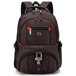 Travel Laptop Backpack for Men Women, Large Computer Backpack Bookbag Fits 17 inch Laptop for School College (M58_Coffee)