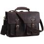 Polare 16 Full Grain Leather Briefcase Messenger Bag Laptop Satchel for Men
