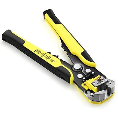 Wire Stripper 24-10 AW/ 34-3 Gauge/ 0.2-6 mm, Dromild Automatic Wire Stripping Tool, 8 Inch Self-adjusting Wire Stripper, 3 in 1 Wire Stripping Pliers for Wire Stripping, Cutting, Crimping