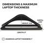 HumanCentric Vertical Laptop Stand for Desks (Matte Black) | Adjustable Holder to Dock Apple MacBook, MacBook Pro, and Other Laptops to Organize Work & Home Office