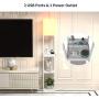 SUNMORY Shelf Floor Lamp with 3-Way Dimmable LED Bulb,Standing Lamp by Solid Wood with 2 USB Ports & 1 Power Outlet & 1 Drawer，Corner Storage Standing Bookshelf Lamp for Bedroom and Living Room