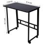 Folding Writing Table Rolling Laptop Notebook Computer Desk with Wheels Poarmeey(Black)