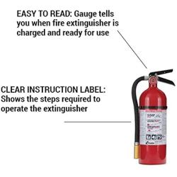 Kidde 466425 Multi-Purpose Fire Control Fire Extinguisher, UL rated 3-A, 40-B:C, Easy to Read Gauge, Easy to Pull Safety Pin